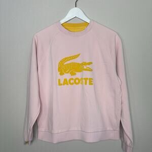 Lacoste Women's Pink Sweatshirt Pullover Crewneck Size 36/US Size 4 Small